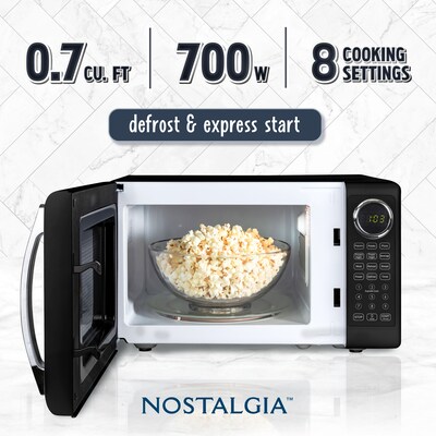 Nostalgia Retro 0.7 cu. ft. Countertop Microwave, Black (NRMOPMSW7BK6A)