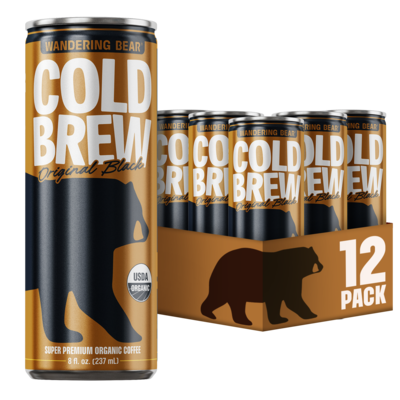 Wandering Bear Straight Black Cold Brew Coffee, 8 oz., 12/Carton (WBC00019)