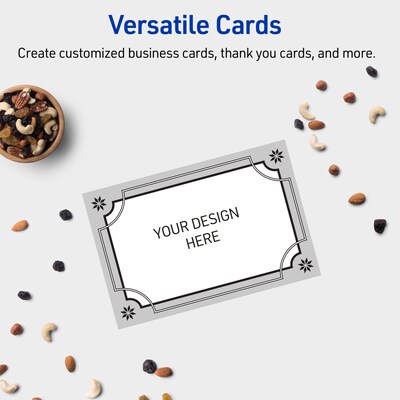 Avery Silver-Metallic Black Matte Blank Card, White, 20/Pack (S00-FKC)