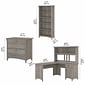 Bush Furniture Salinas 60"W L Shaped Desk with Hutch, Lateral File Cabinet and 5 Shelf Bookcase, Driftwood Gray (SAL007DG)