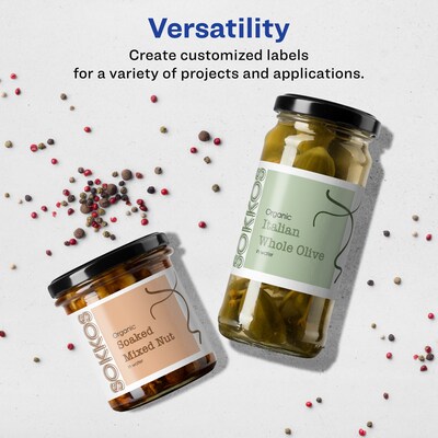 Avery Laser/Inkjet Rectangle Waterproof Multipurpose Labels, 4.25"  x 11", White, 50/Pack (94266)