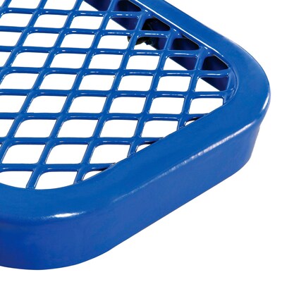 Global Industrial 8' Outdoor Steel Flat Bench, Expanded Metal, Blue (277157BL)