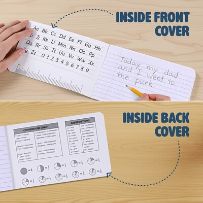 Roaring Spring Paper Products 1-Subject Junior Composition Notebooks, 7.5" x 4.875", Wide Ruled, 60 Sheets, Black (77122)