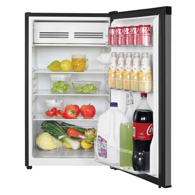 Magic Chef Compact Refrigerator with Surge Protector, 4.4-Cu. Ft., Black/Silver (KITMCP332208)