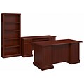 Bush Furniture Arlington Managers Desk, Credenza and Bookcase, Harvest Cherry (BNT005CS)