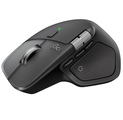 Logitech MX Master 4 Wireless Ergonomic Curved Optical Bluetooth/USB Mouse, Space Black (910-007575)