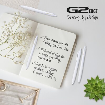 Pilot G2 Edge White Retractable Gel Pen, Fine Point, 0.7mm, Black Ink, 36 Pack (1411)