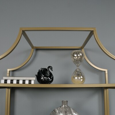Sauder International Lux 71"H 5-Shelf Bookcase, Satin Gold (421434)