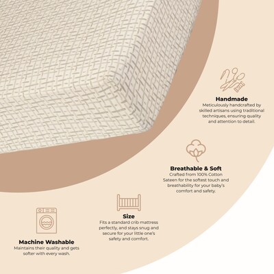 Cane Baby Cove Fitted Crib Sheet, Hashtag (BC-160CFS-2)