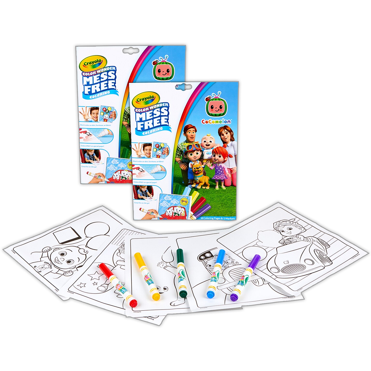 Crayola Color Wonder: Cocomelon Coloring Book, 18 Pages, 2 Sets/Bundle (BIN752788-2)