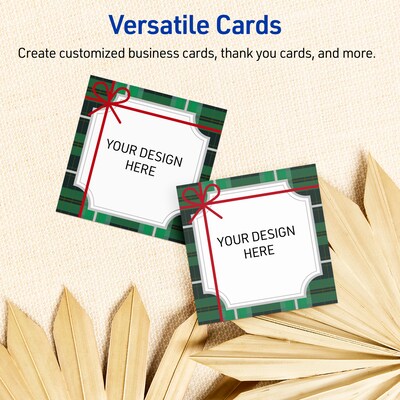 Avery Silver-Green Plaid Matte Blank Card, White, 120/Pack (S00-FJ9)