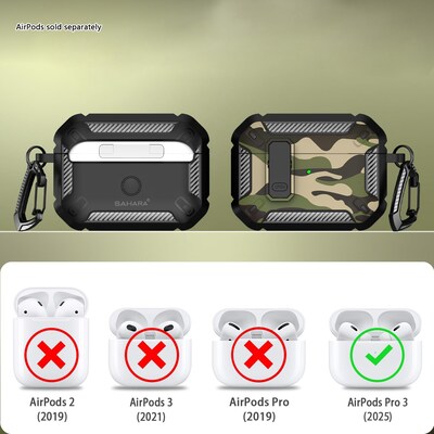 SaharaCase Raider Series Heavy Duty Secure Lock Case for Airpods Pro 3, Shock Absorbing Corners, Camo Green (HP00223)