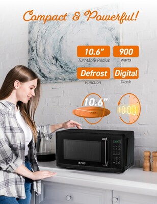 Commercial Chef 0.9 Cu. Ft. Countertop Microwave, Black (CHM9MB)