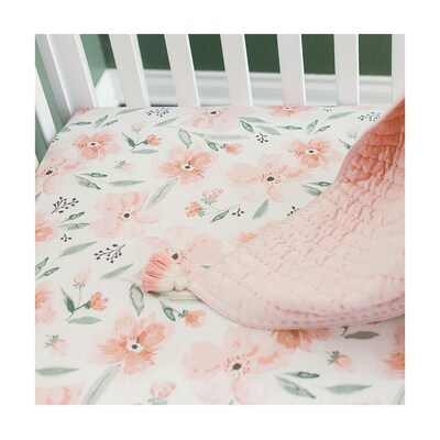 Crane Baby Parker Crib Fitted Sheet, Floral (BC-100CFS-1)