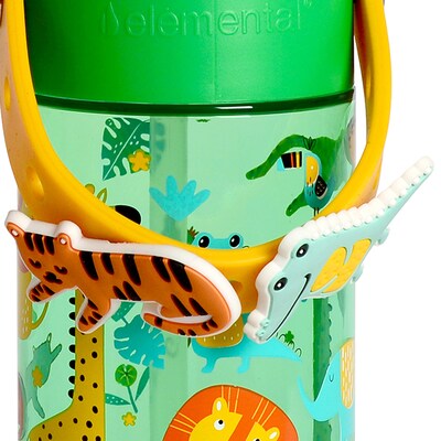 Elemental Splash Charm Plastic Water Bottle, 18 oz., Jungle Friends (EMLETR18JF59C)
