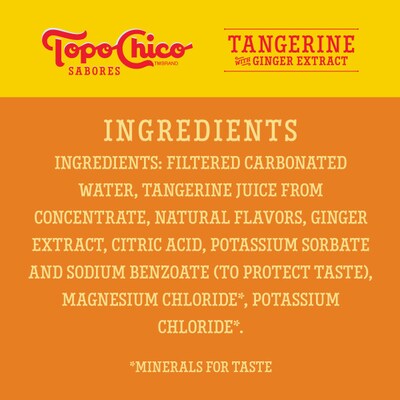 Topo Chico Sabores Tangerine Flavored Sparkling Water, 12 oz., 24 Cans/Carton (412571)