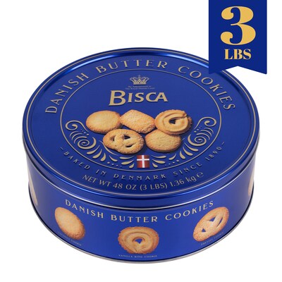 Bisca Danish Butter Cookie Tin, 3 lbs. (220-02223)