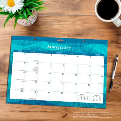 2027 BrownTrout Seaside Currents 17" x 12" Monthly Desk Pad Calendar, Assorted Colors (9798330709304)