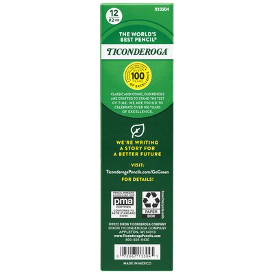 Ticonderoga Laddie Wooden Pencil, #2 Soft Lead, Dozen (X13304X)