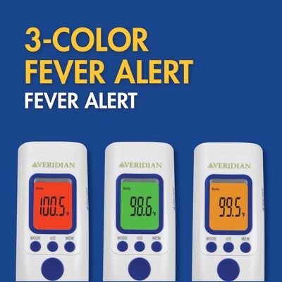 Veridian Non Contact Infrared Digital Temporal Thermometer, White (09-183)