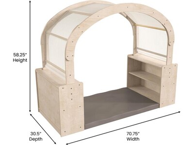 Flash Furniture Bright Beginnings Kids Reading Nook with Canopy, Brown (MK-KE18007-GG)