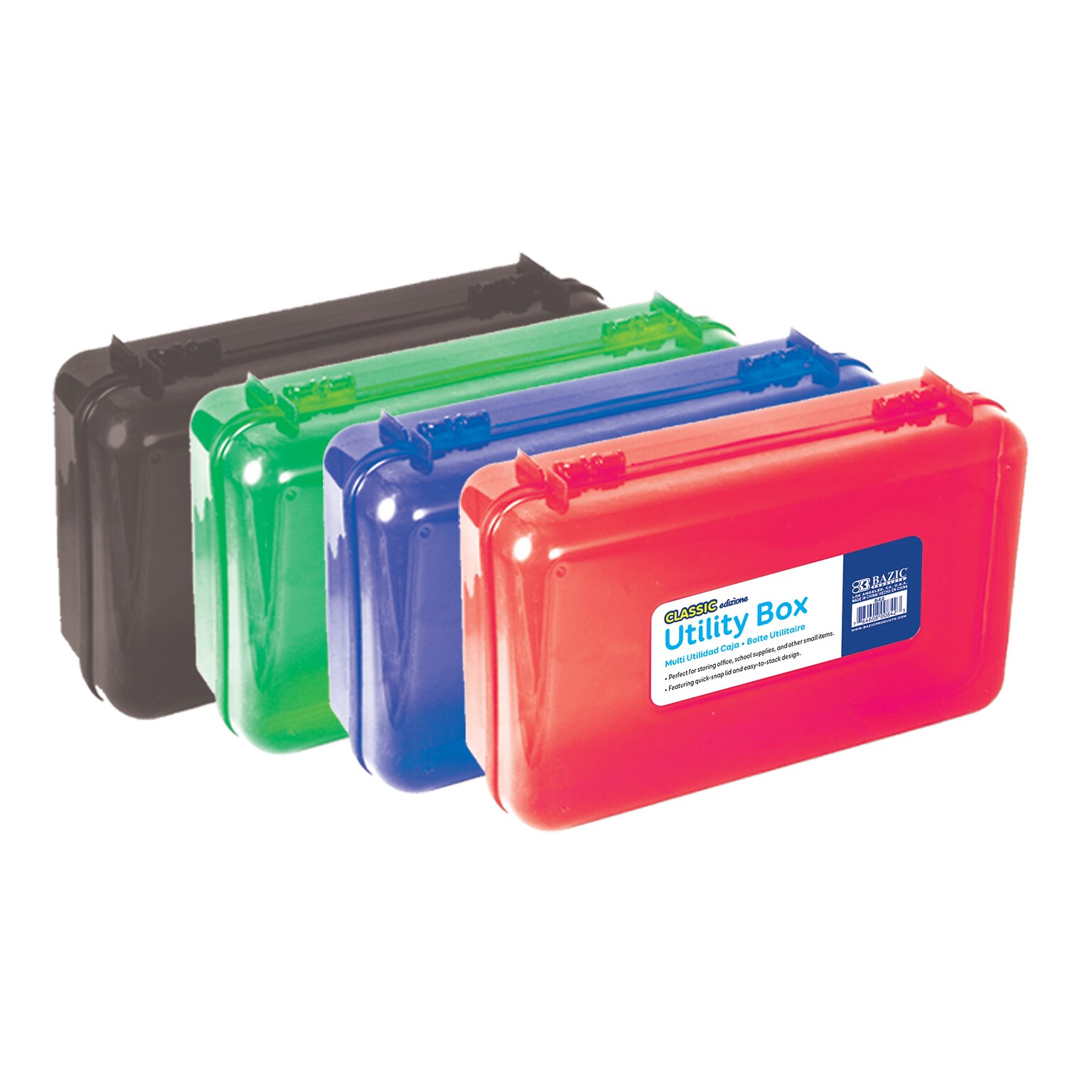 Bazic Clasp Pencil Case, Assorted Colors, Each (842)