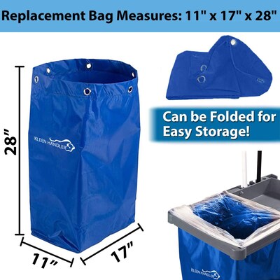 BISON LIFE Kleen Handler Cleaning Cart Replacement Bag, Blue Nylon, 23 gal. Capacity (BPKH-BAG6MM-1B)