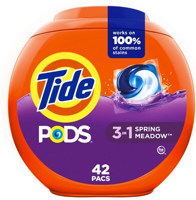 Tide PODS 3-in-1 HE Laundry Detergent Capsules, Spring Meadow, 42 Capsules, 35oz (09924)