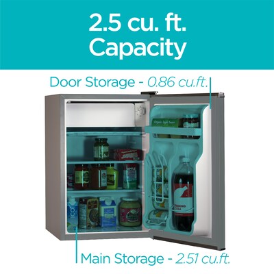 Black & Decker Adjustable Shelves Refrigerators w/Freezer, 2.5 Cu. Ft., Silver (BCRK25V)