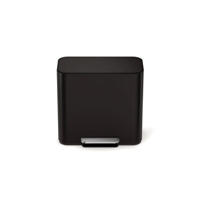 simplehuman 15L Mini Office Recycler with Liner Pocket, Matte Black Steel, Indoor Step Trash Can, 4 Gallons (CW2121)