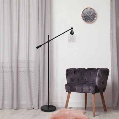 Lalia Home Studio Loft 55.5" Matte Black Floor Lamp with Cylindrical Shade (LHF-5021-BK)