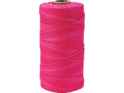 Mutual Industries Nylon Twisted Mason Twine, 0.06" x 1090 ft., Glo Pink, 4/Pack (14661-175-1090)