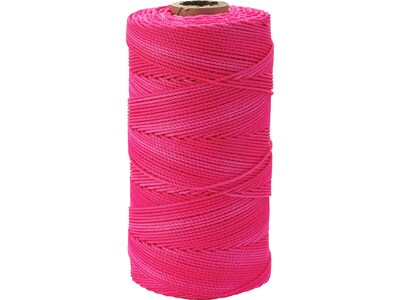 Mutual Industries Nylon Twisted Mason Twine, 0.06 x 1090 ft., Glo Pink, 4/Pack (14661-175-1090)