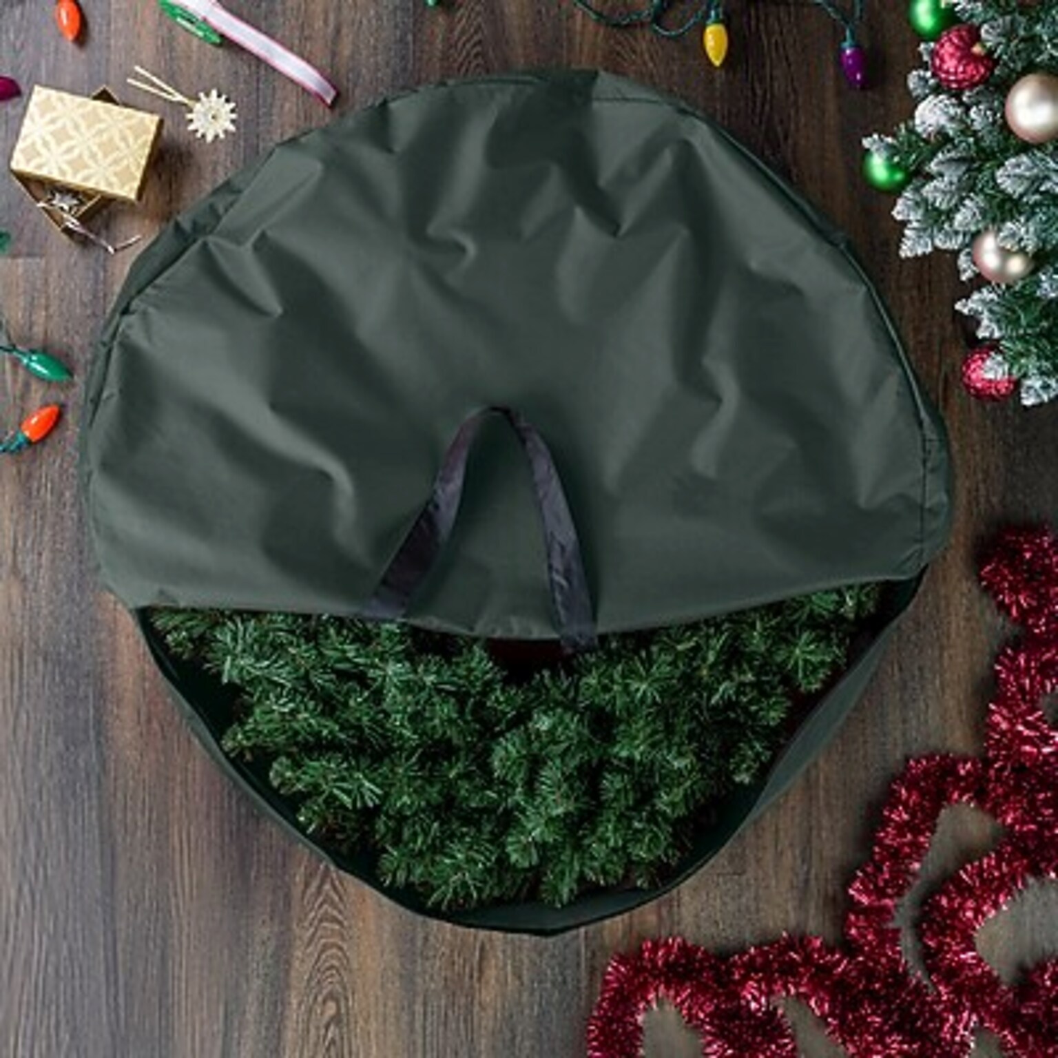 DTX Intl Wreath Storage Bag, Canvas, Green (83-DT5570)