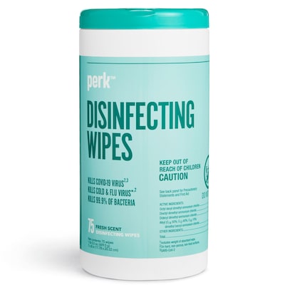 Perk™ Disinfecting Wipes, Fresh, 75 Wipes/Pack (PK56664)