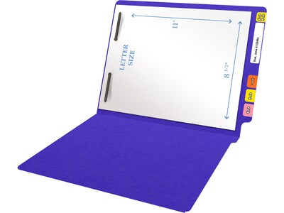 Medical Arts Press Heavy Duty End Tab File Folder, Straight-Cut, Letter Size, Purple, 40/Box (S-09461-PUR)