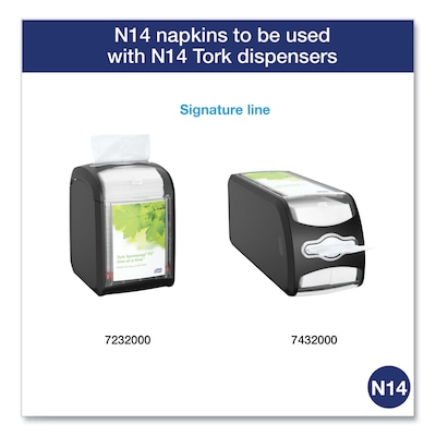 Tork Xpressnap Fit Recycled Lunch Napkin, 2-Ply, White, 120 Napkins/Pack, 36 Packs/Carton (DX800)