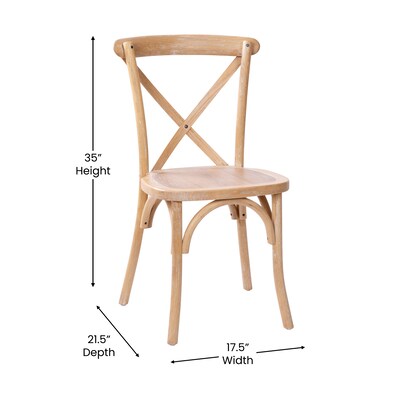 Flash Furniture Advantage Wood X-Back Chair, Armless, Driftwood (XBACKDRIFT)