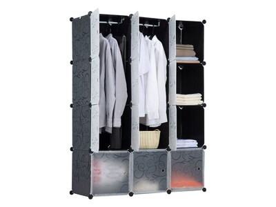 Mount-It! 55.9" x 42.1" Portable Closet Rack, Gray/Black, Plastic (WI-4030)