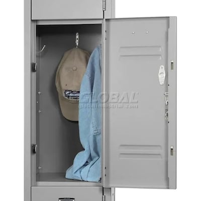 Global Industrial Paramount 3-Tier 9-Door Locker, 36"W x 15"D x 78"H, Gray (238234GY)