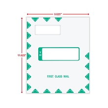 ComplyRight Self-Seal Tax Envelope, 11.63 x 9.63, White/Green, 50/Pack (PEV48)