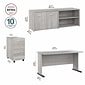 Bush Business Furniture Studio A 60"W Computer Desk with Mobile File Cabinet and Low Storage Cabinet, Platinum Gray (STA006PGSU)