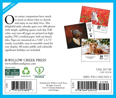 2026 Willow Creek What Dogs Teach Us 6.2 x 5.4 Day-to-Day Calendar (54512)