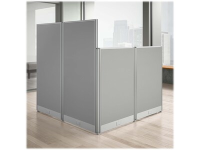 Bush Business Furniture Office in an Hour 63"H x 65"W L-Shaped Cubicle Panel Workstation, Pure White (WC36194-03K)