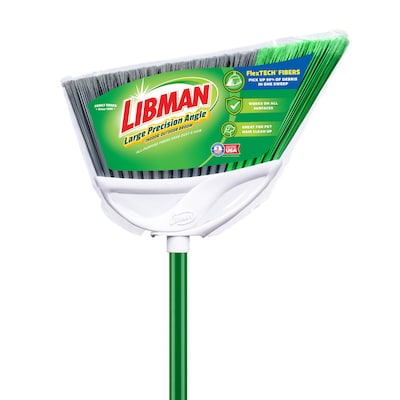 Libman Large Precision Angle 13 Broom, Steel Handle, 6/Carton (205)