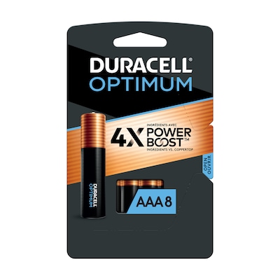 Duracell Optimum AAA Alkaline Battery, 8/Pack (OPT2400B8PRT)