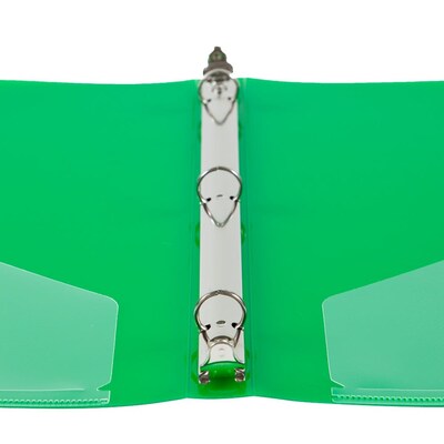 JAM Paper 1/2" 3-Ring Flexible Poly Binder, Green (PB75237GR)