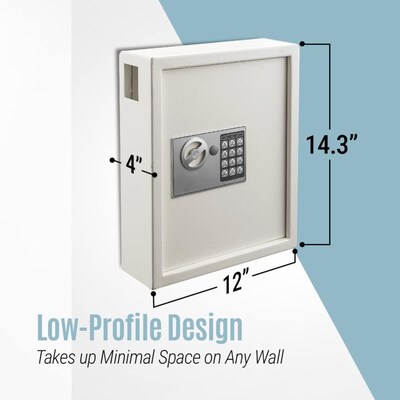 AdirOffice Programmable Digital Keypad 60 Key Cabinet, White (680-60-WHI)