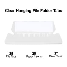 Staples® Hanging File Folder Tabs, Clear, 25/Pack (ST117796-CC)