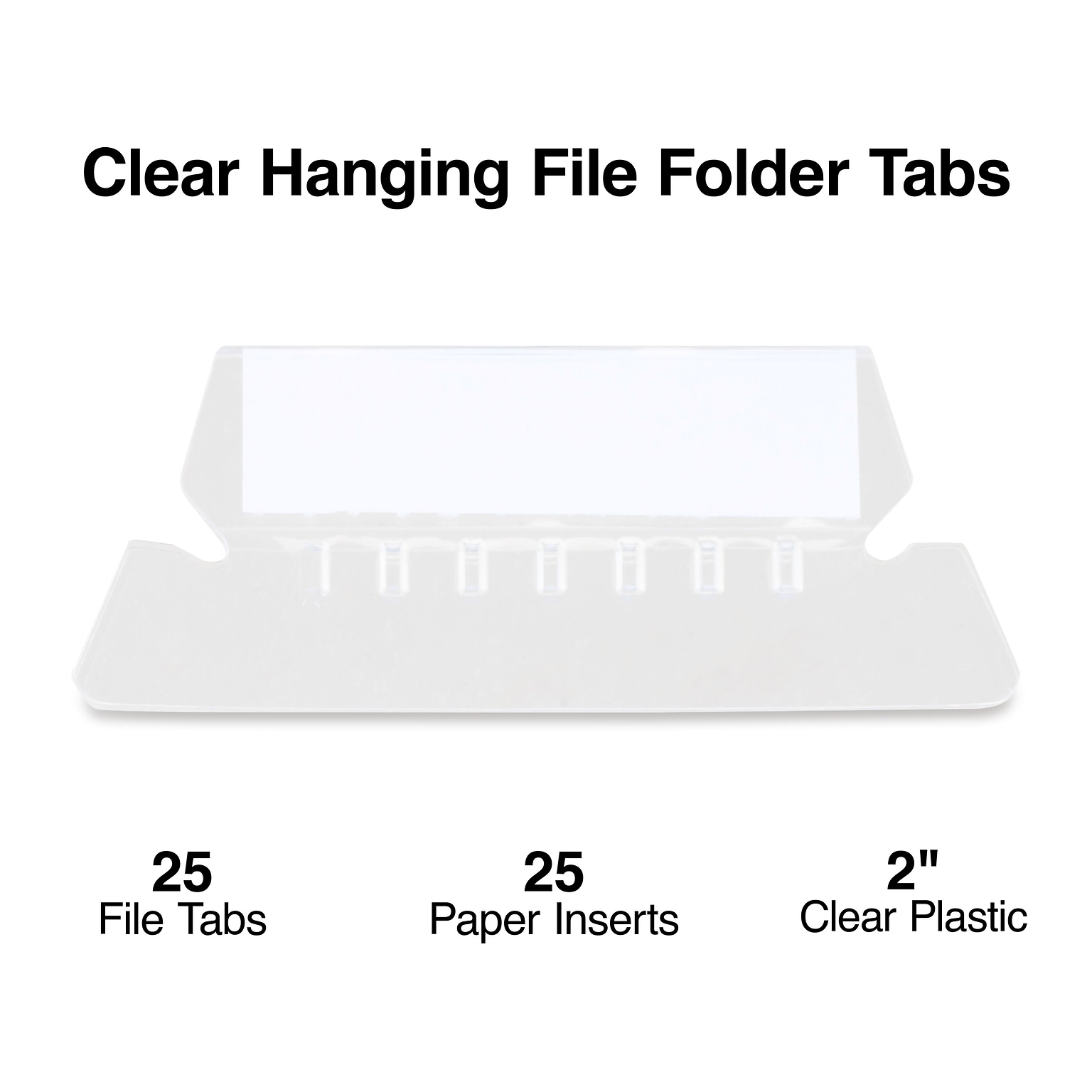 Staples Plastic Tabs, 3.5 x 5/8, Clear Self-Adhesive Filing Tabs for Binders, Folders & Projects – 50/Pack